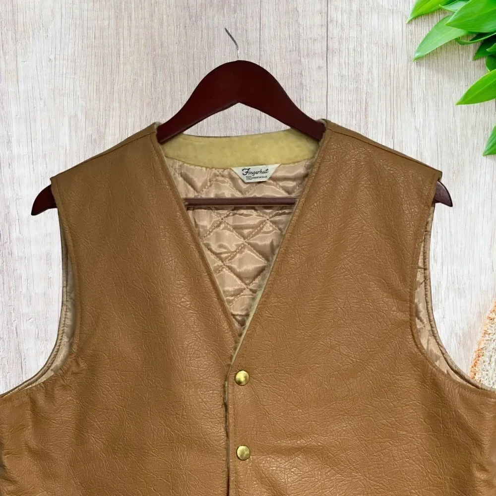 Fingerhut Mens Quilt Lined Vest Size 42 70's Southwestern‎ Hipster Vintage
